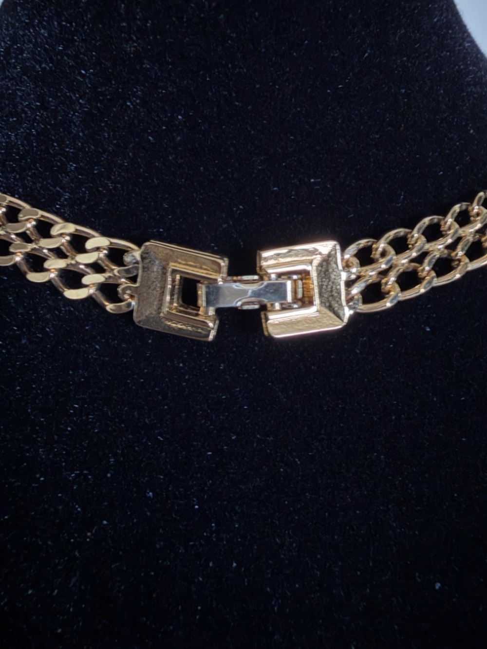 Nina Ricci Vintage Gold Plated Rhinestone Double Link Choker Necklace Stunning! - Picture 9 of 10